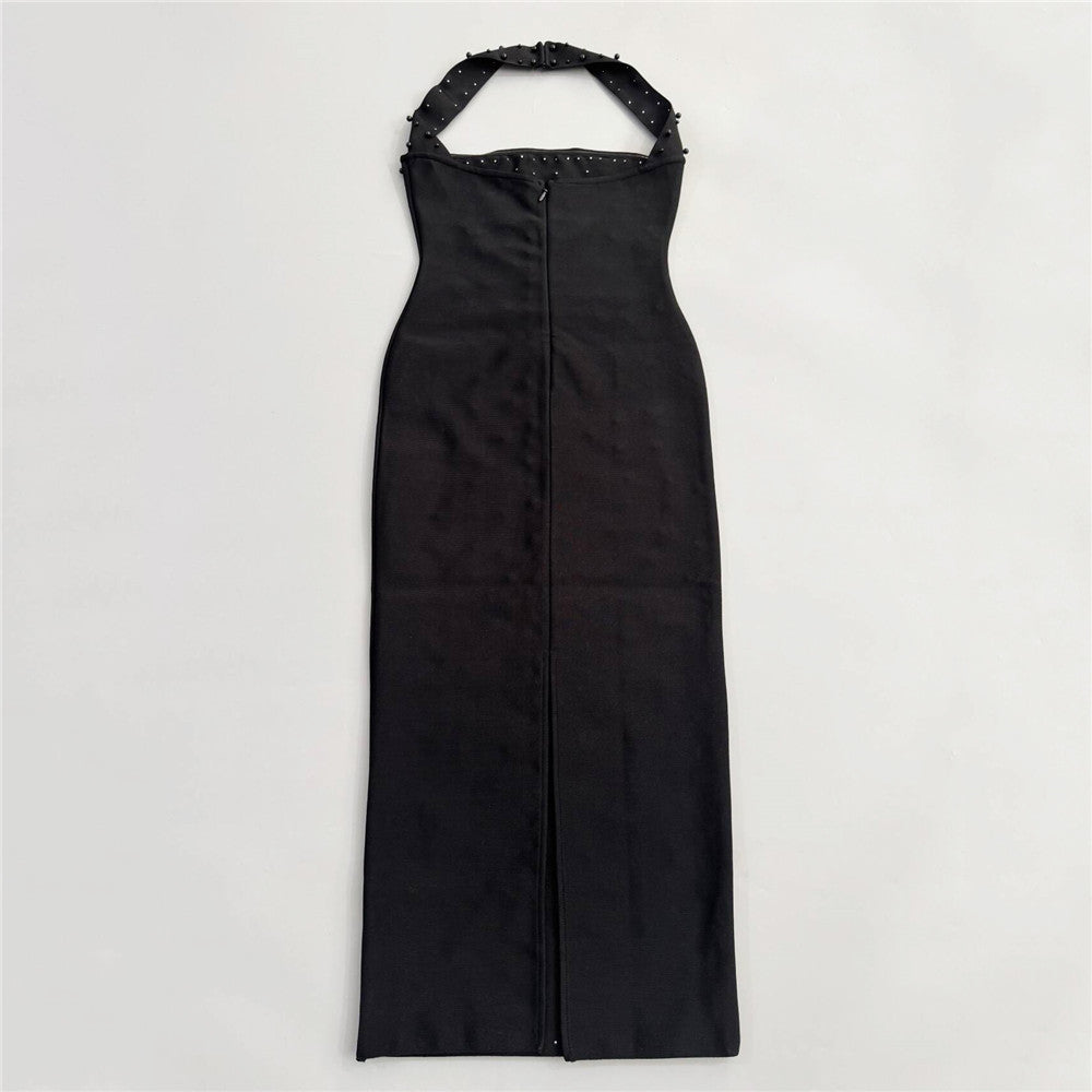 Ndem Halter Rhinestone Dress