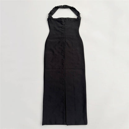 Ndem Halter Rhinestone Dress