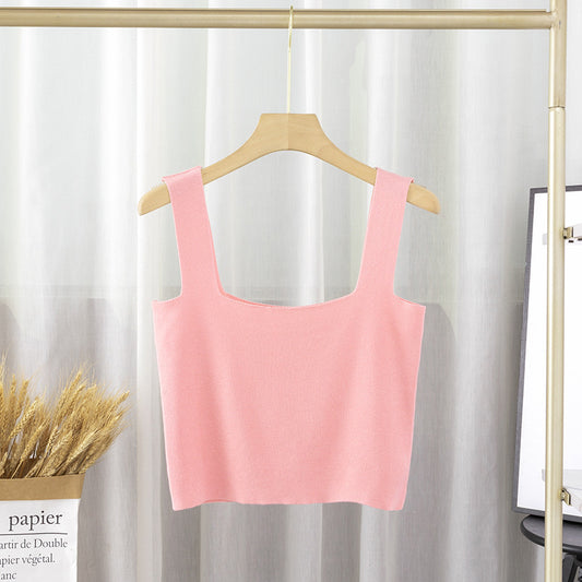 Abeni Square-Neck Knit Tank Top