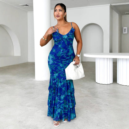 Naledi Lace Cascade Maxi Dress
