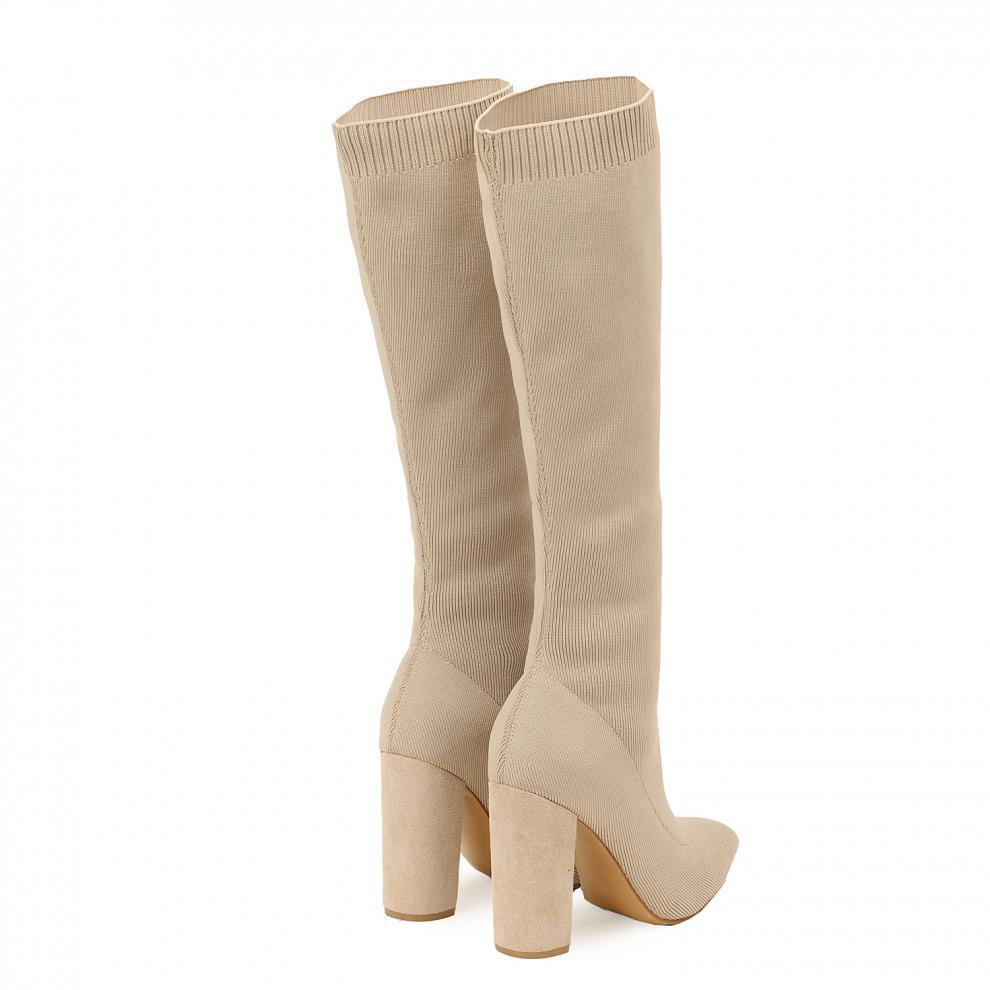 Adanna Knitted Sock Stiletto Boots