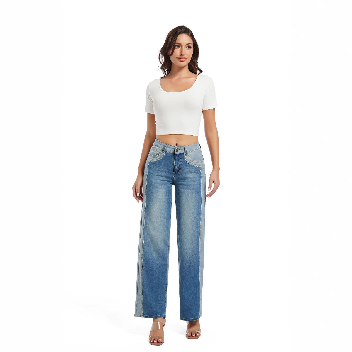 Sade Contrast Mid-Waist Jeans
