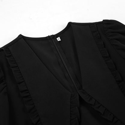 Adira Black Bell-Sleeve Dress