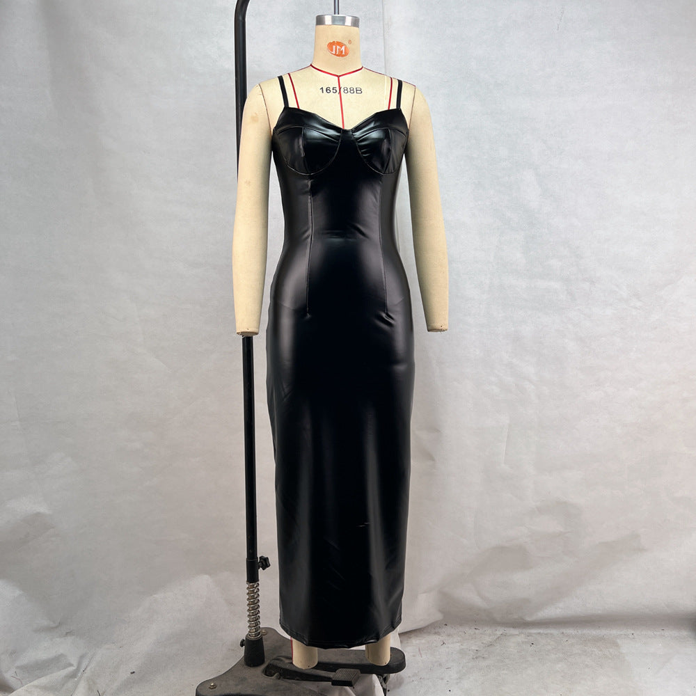 Malika Leather Bodycon Dress