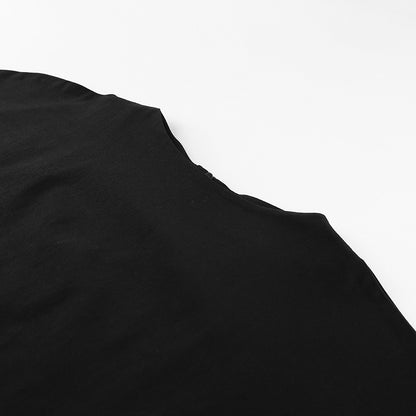 Niche Design Black Short Sleeve Wide Waist Slimming Shirt Summer Office Elegant Top for Women