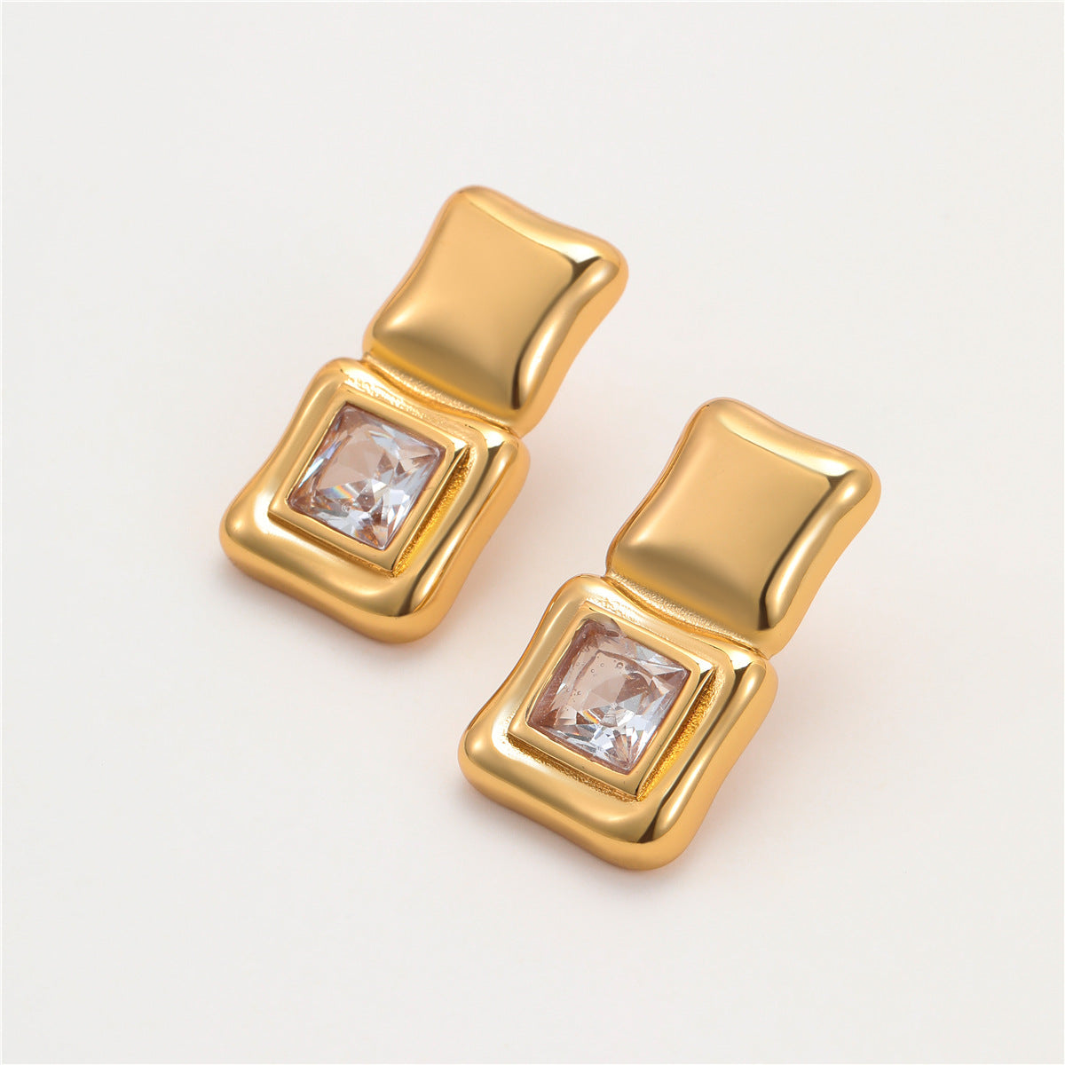 Azika Geometric Square Zircon Earrings