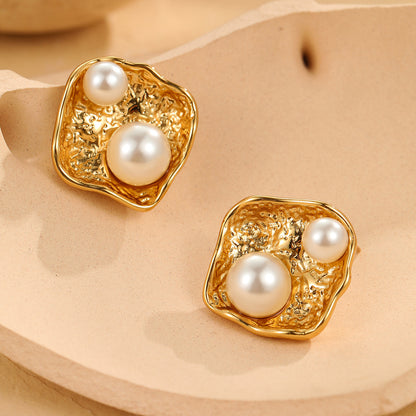 Boucles d'oreilles Zahara Pearl à motif floral