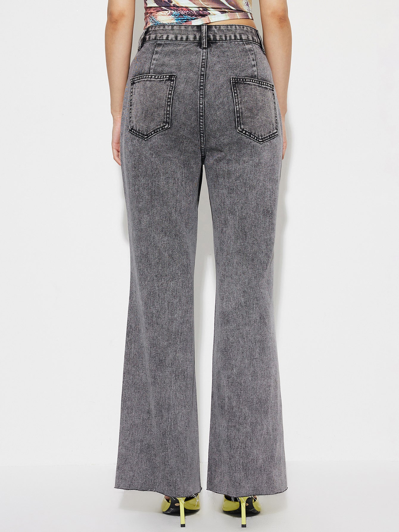 Nyara Straight Loose High-Waist Denim Trousers