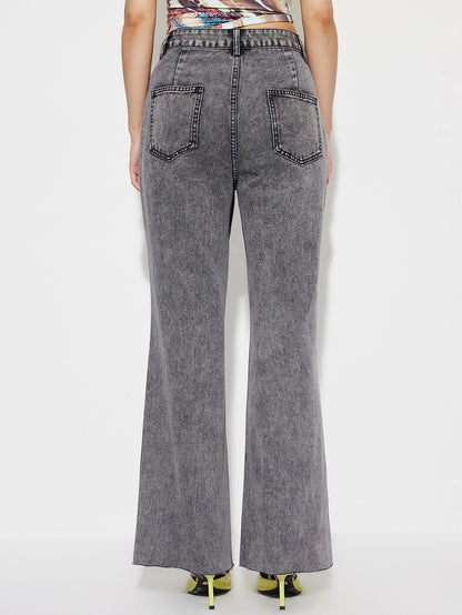 Nyara Straight Loose High-Waist Denim Trousers