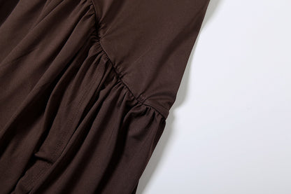Robe Amira à col foulard fendue et dos nu
