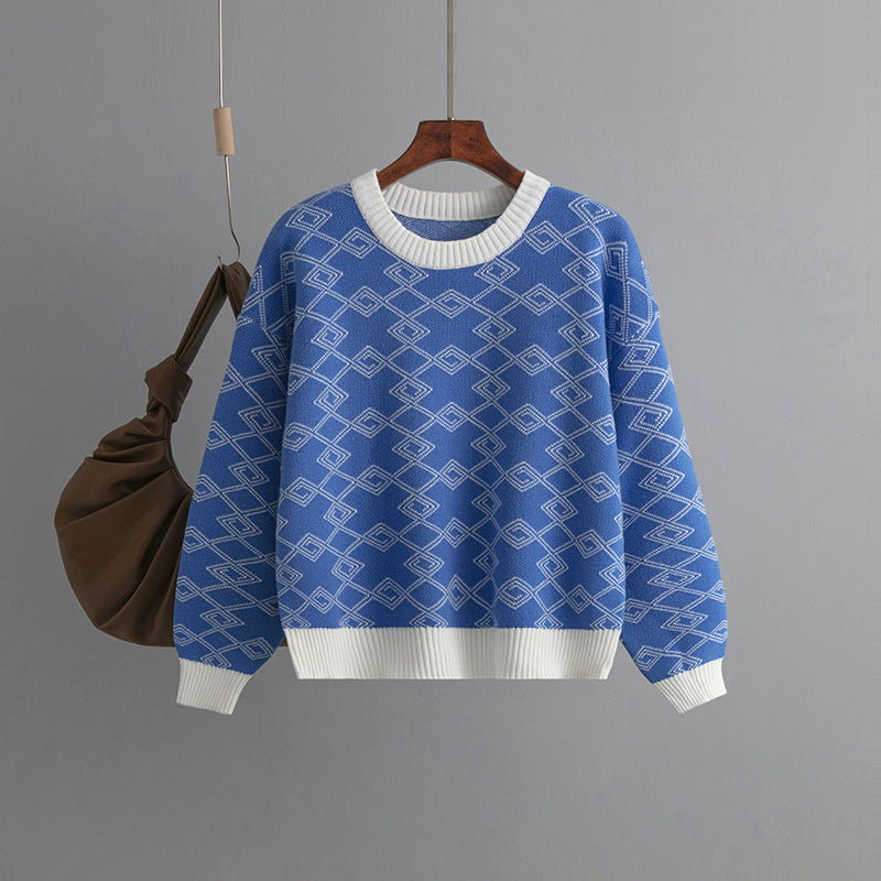 Makena Jacquard Round-Neck Sweater
