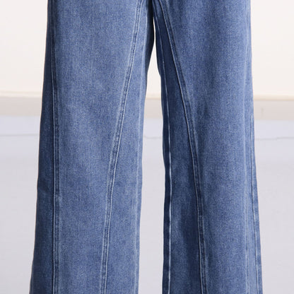 Jean slim taille haute Nalira à nœud papillon