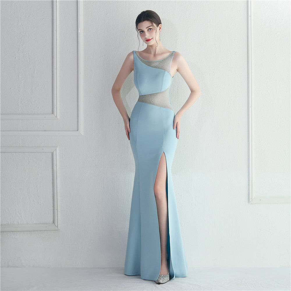 Robe de soirée Zayira en résille strassée