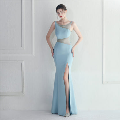 Robe de soirée Zayira en résille strassée