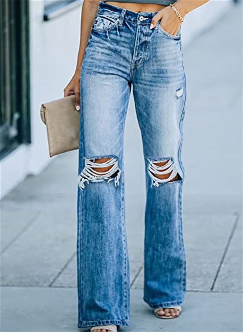 Liyana Summer Washed Hole Jeans