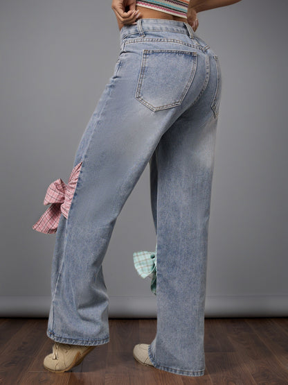 Jean à jambes larges taille haute Zamira Bow