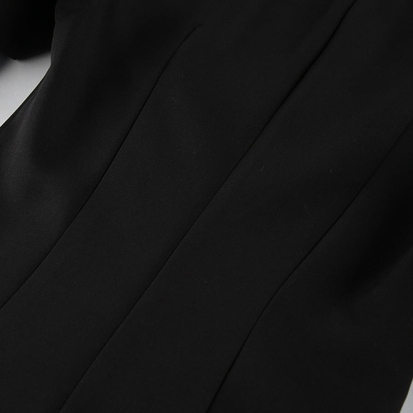Robe de luxe Zefira noire trapèze