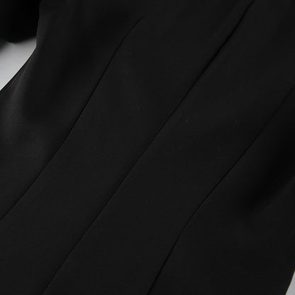 Robe de luxe Zefira noire trapèze