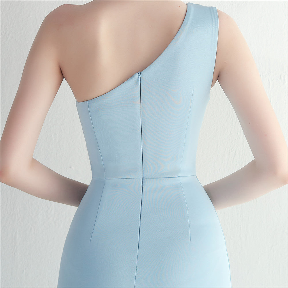 Nalani Ruffled Mesh Evening Dress