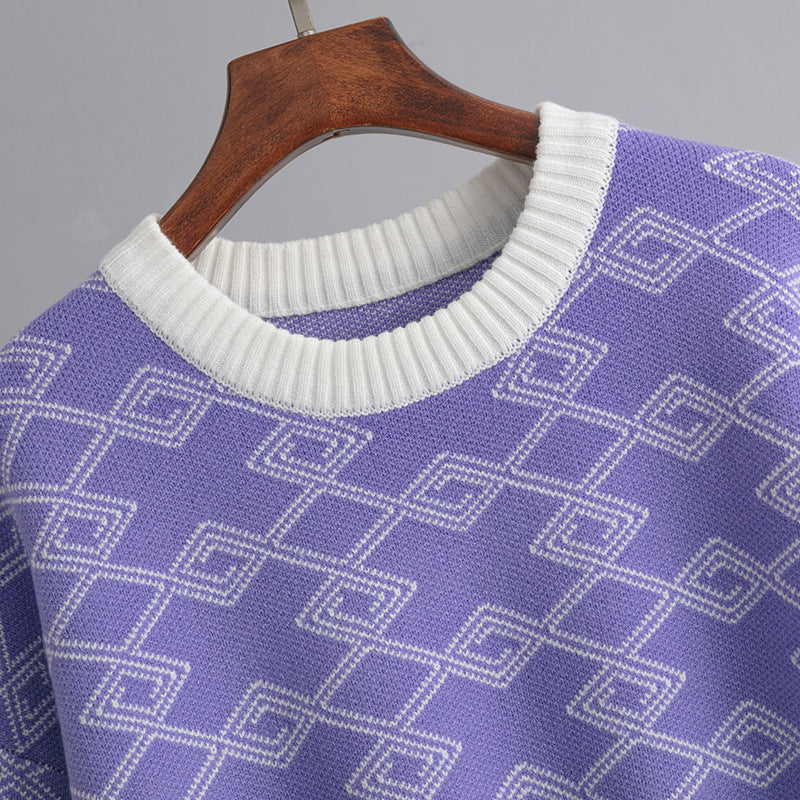 Makena Jacquard Round-Neck Sweater