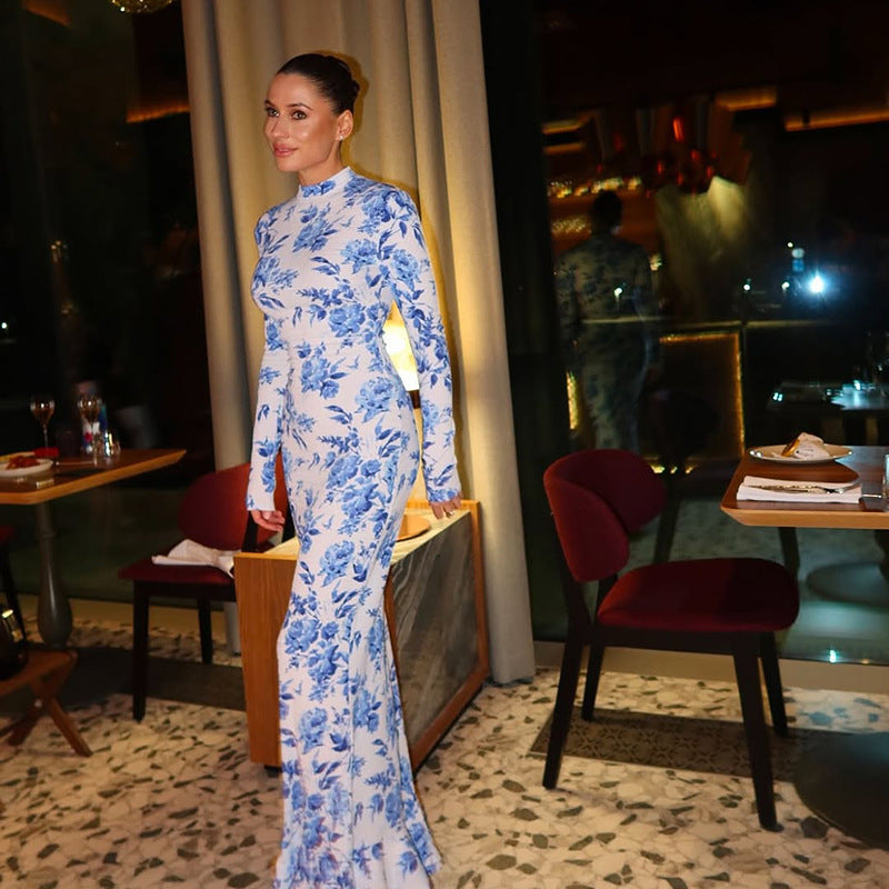 Sefira Printed Fishtail Dress