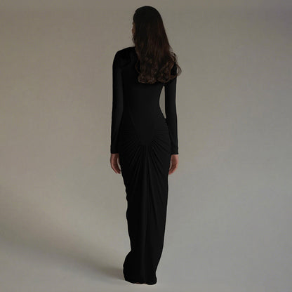 Robe plissée à col montant Zihana