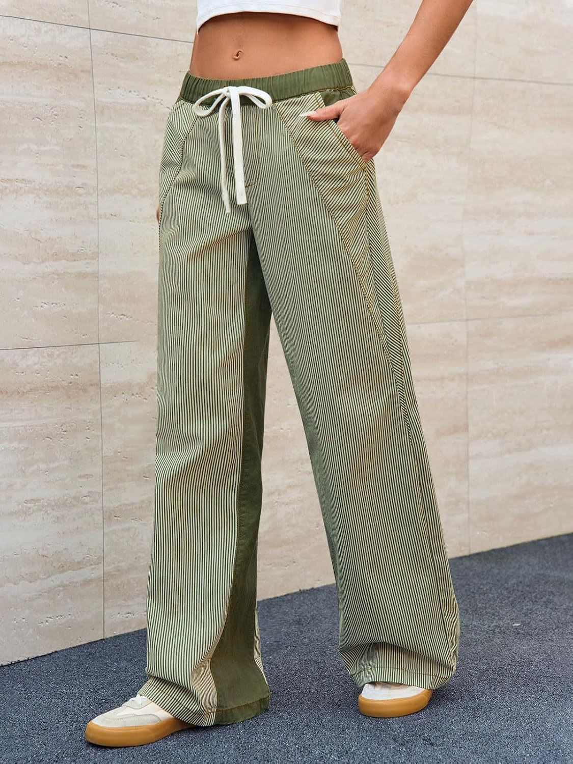 Jean large rayé Alveria