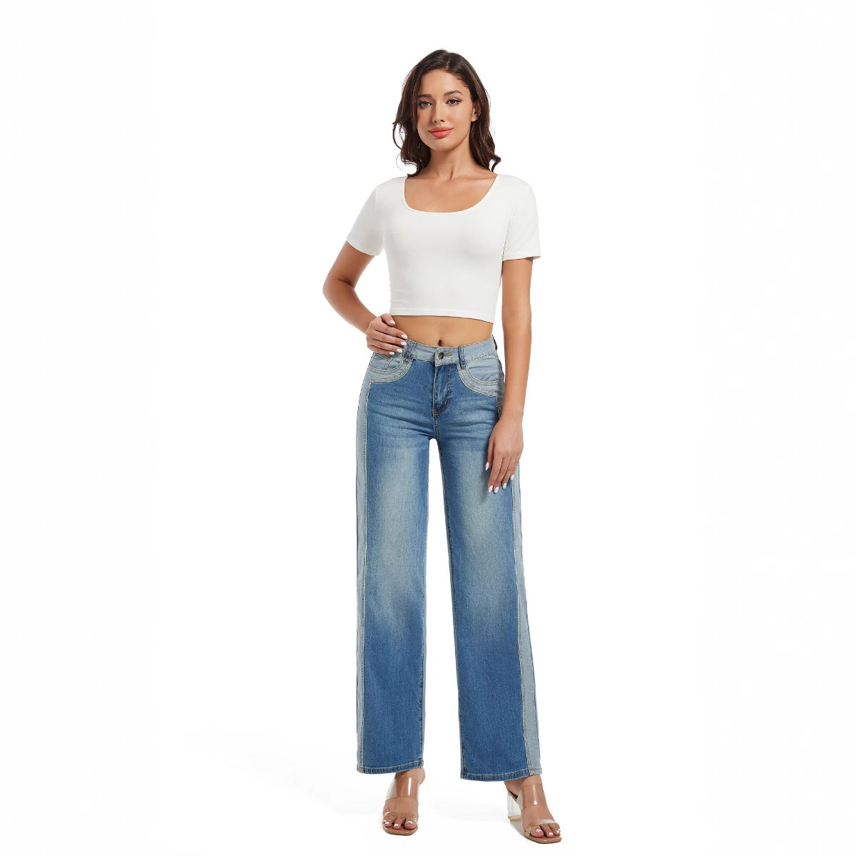 Sade Contrast Mid-Waist Jeans