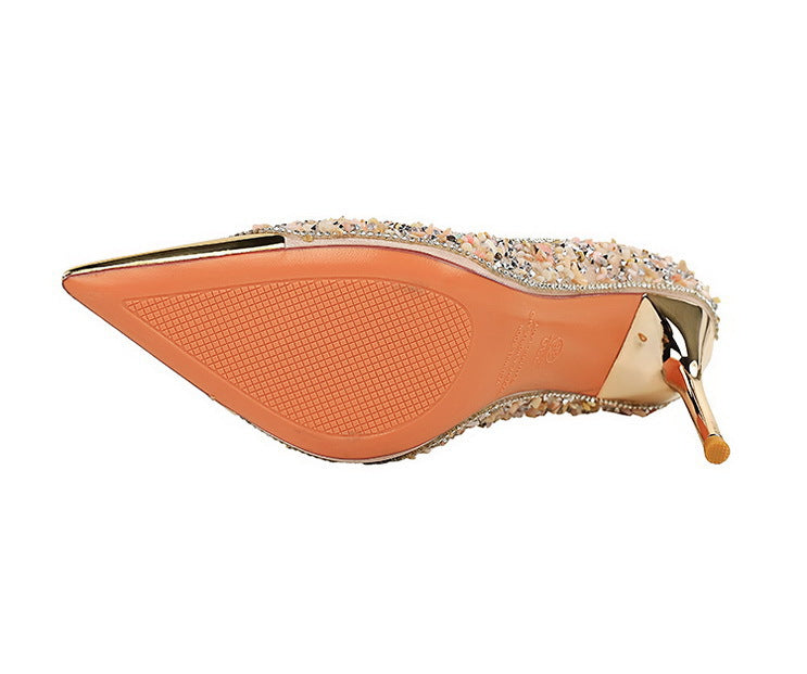 Tahlia Crystal Slip-On Stiletto Pumps