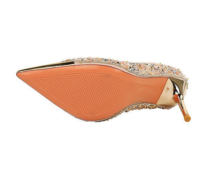 Tahlia Crystal Slip-On Stiletto Pumps