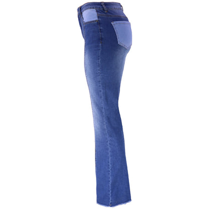 Zyara Dual-Color Patchwork Jeans