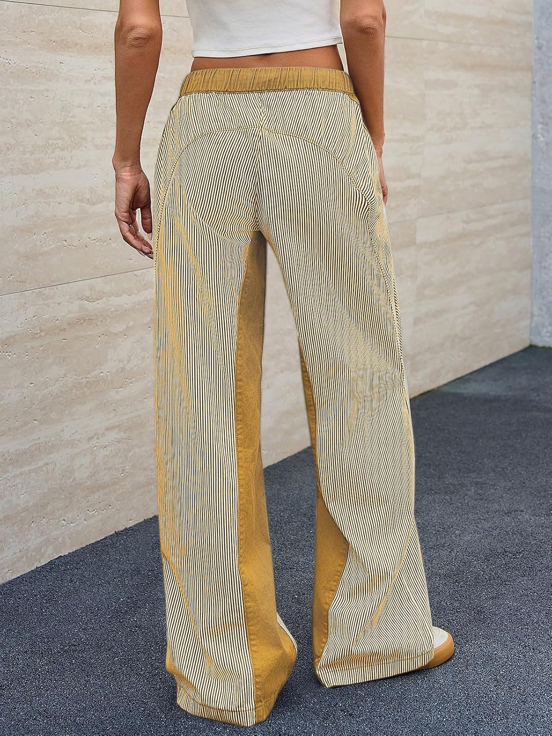 Jean large rayé Alveria