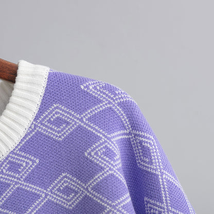 Makena Jacquard Round-Neck Sweater