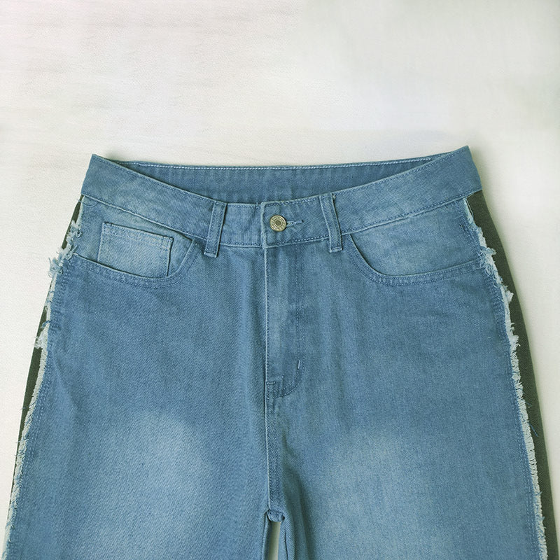 Jean Zerina à jambes larges fendues sur le côté