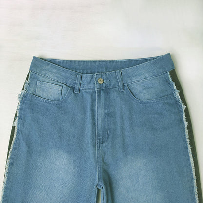 Jean Zerina à jambes larges fendues sur le côté