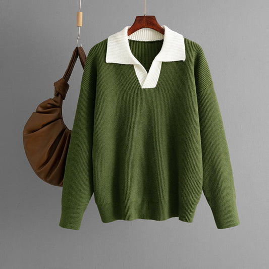 Nkechi Colorblock Polo Knit Sweater