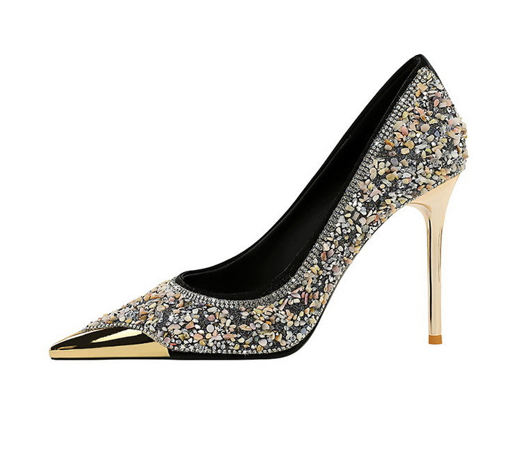 Tahlia Crystal Slip-On Stiletto Pumps