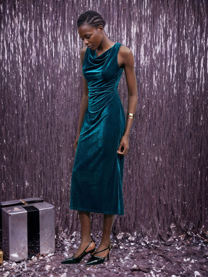 Isolde Sleeveless Velvet Evening Dress