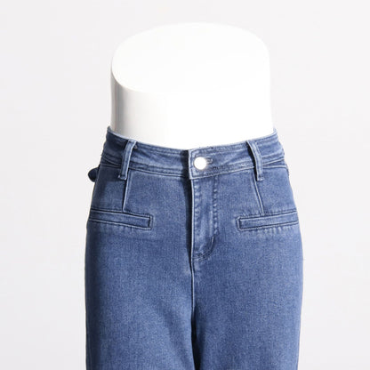 Jean slim taille haute Nalira à nœud papillon