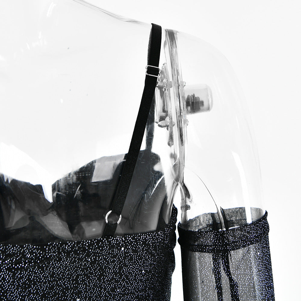 Adanna Silver Mesh Tube Dress