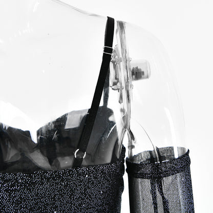 Adanna Silver Mesh Tube Dress