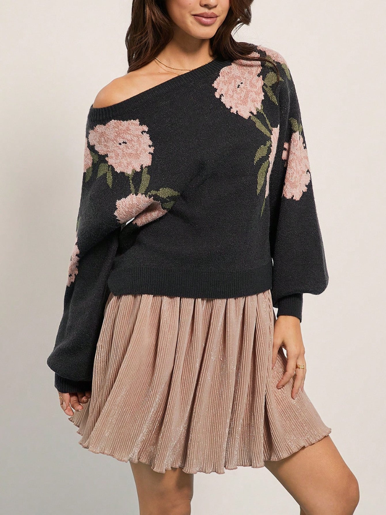 Afiya Floral Knit Sweater