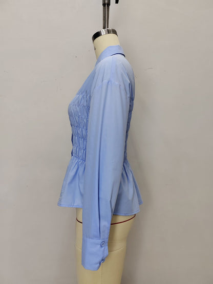 Zyra Pleat Sky Top