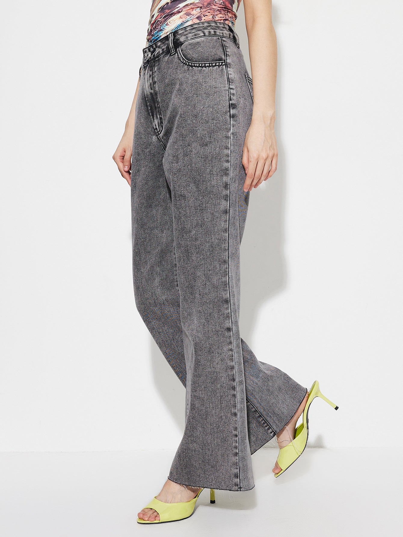 Nyara Straight Loose High-Waist Denim Trousers