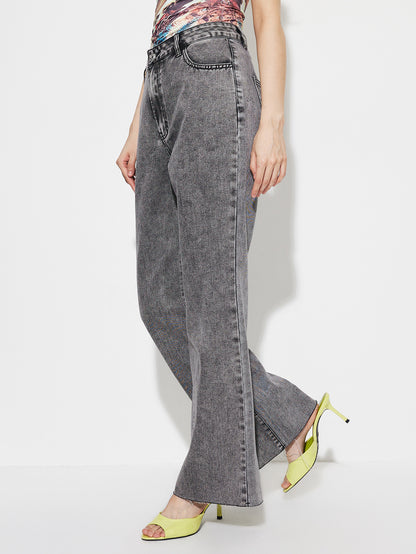 Nyara Straight Loose High-Waist Denim Trousers