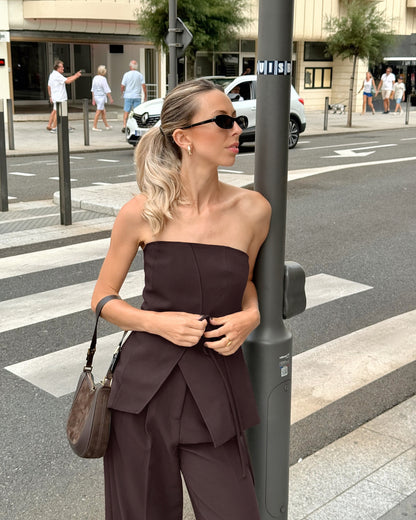 Ensemble deux pièces rétro à lacets Kaima