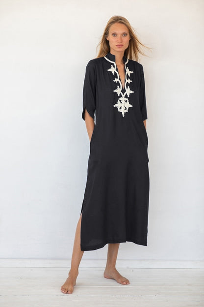 Rayon Embroidered Casual Maxi Dress Women Beach Jacket Seaside Vacation Maxi Dress Beach Cover Up
