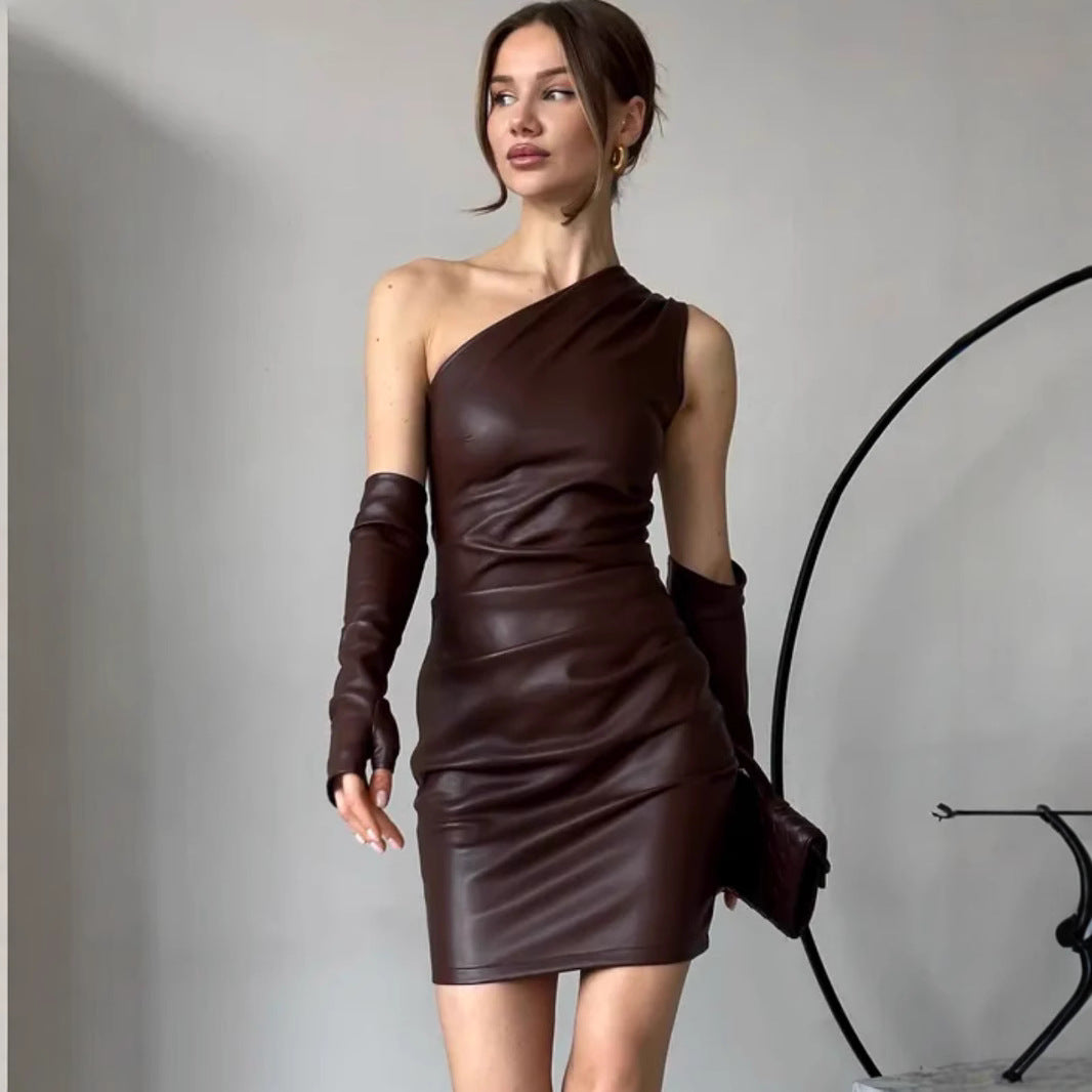 Nolwazi Faux Leather Power Dress