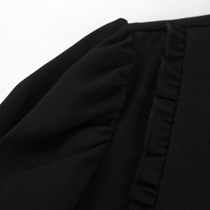 Adira Black Bell-Sleeve Dress