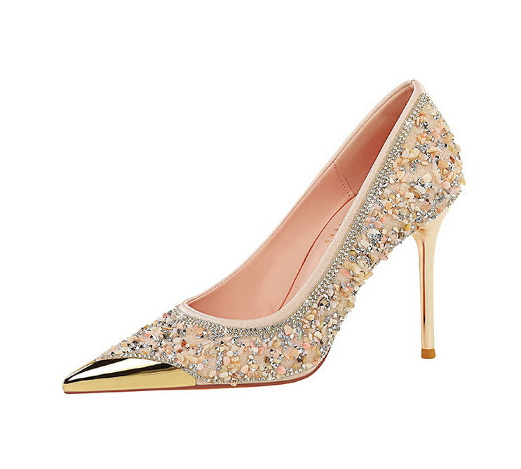 Tahlia Crystal Slip-On Stiletto Pumps